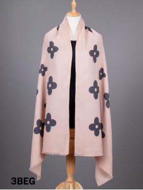 Soft Fashion Scarf With Flower Print